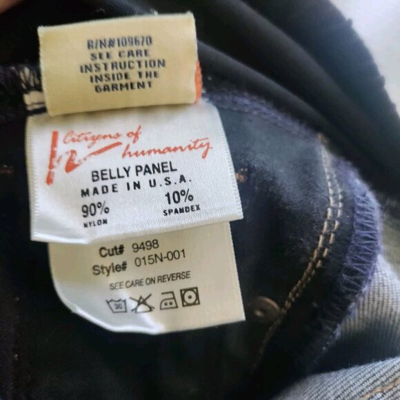 Citizens of Humanity Sz 29 Kelly 015-001 Belly Panel Maternity Jeans USA - Picture 4 of 9